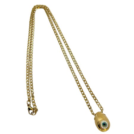 necklace steel gold chain and gold egg2